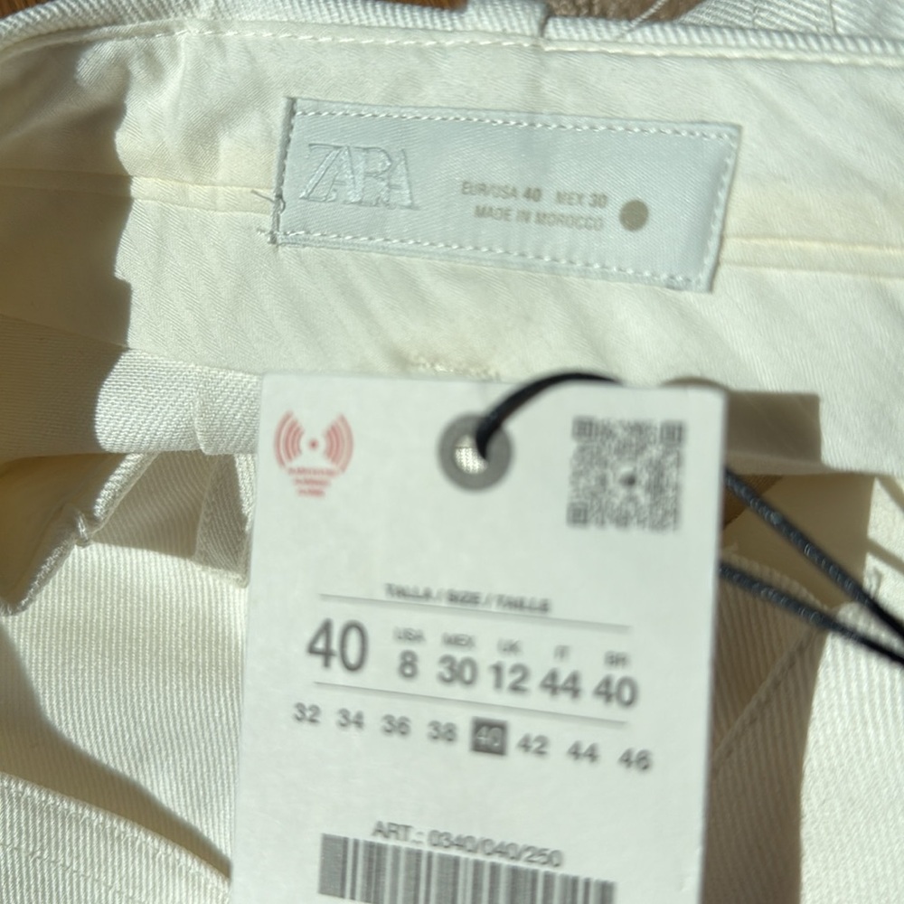 Zara Cream‎ Wide-Leg Trousers - Picture 14 of 14